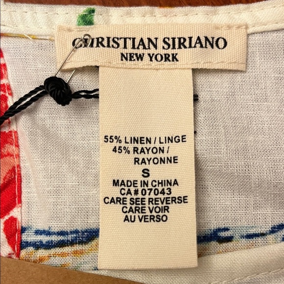 Christian Siriano Cropped Tank Linen Fruity Small - Picture 4 of 6